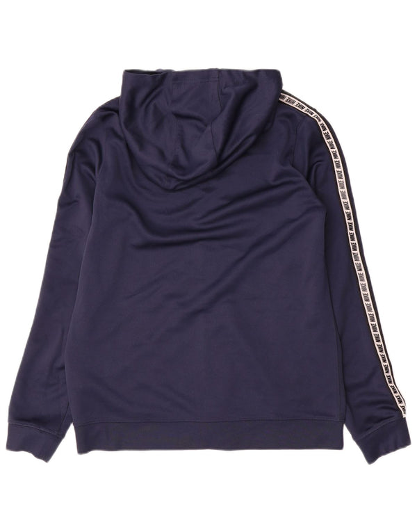 Nike Boys Graphic Zip Hoodie Sweater 13-14 Years XL Navy Blue Colourblock