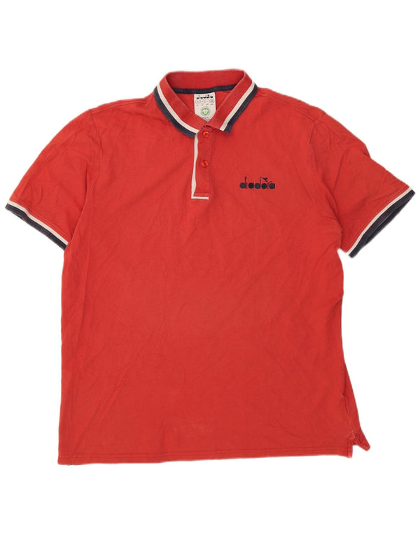 Diadora Mens Polo Shirt XL Red Cotton