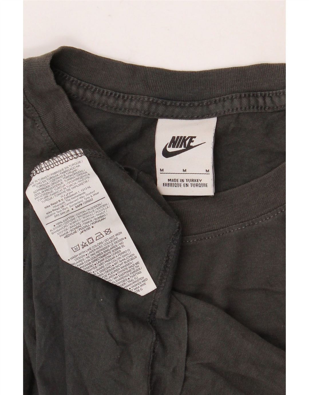 NIKE Mens Graphic T-Shirt Top Medium Black Cotton