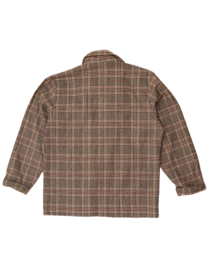 Vintage Womens Full Zip Shirt UK 16 Large Grey Check