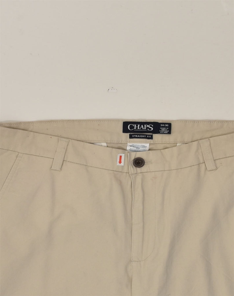 CHAPS Mens Straight Chino Trousers W34 L30  Beige Cotton | Vintage Chaps | Thrift | Second-Hand Chaps | Used Clothing | Messina Hembry 