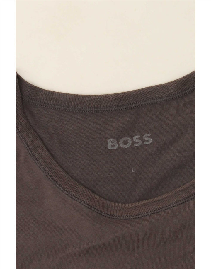Hugo Boss Womens T-Shirt Top UK 14 Large Grey