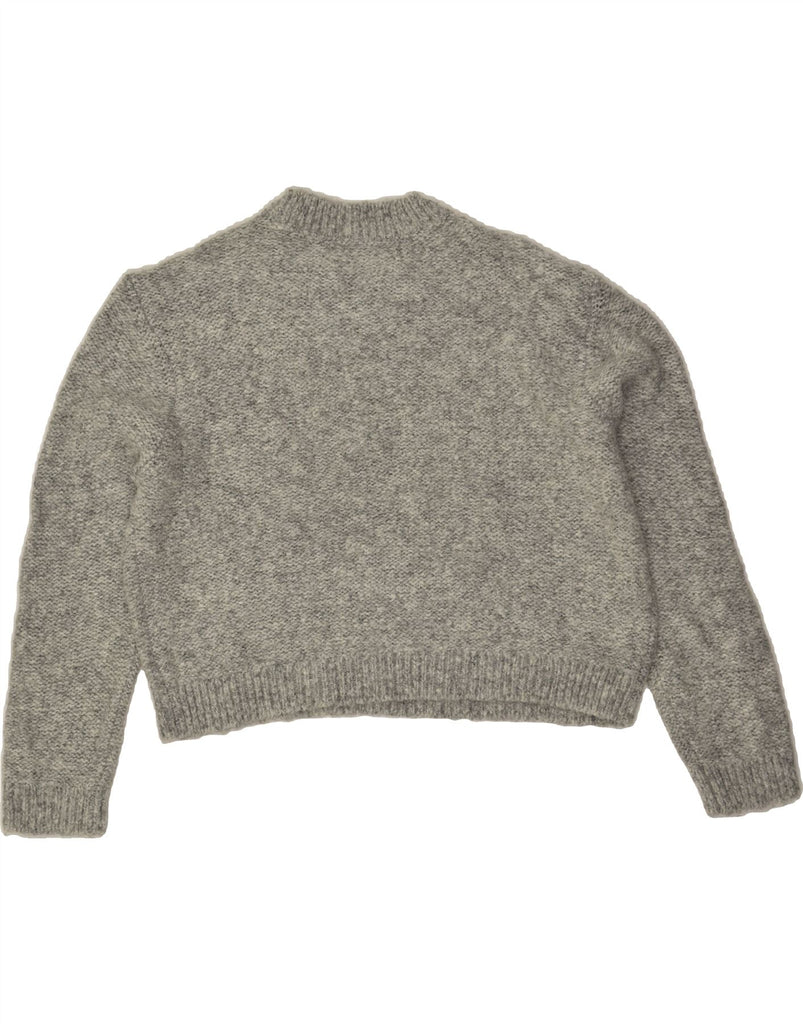 REISS Womens Crop Crew Neck Jumper Sweater UK 16 Large Grey | Vintage Reiss | Thrift | Second-Hand Reiss | Used Clothing | Messina Hembry 