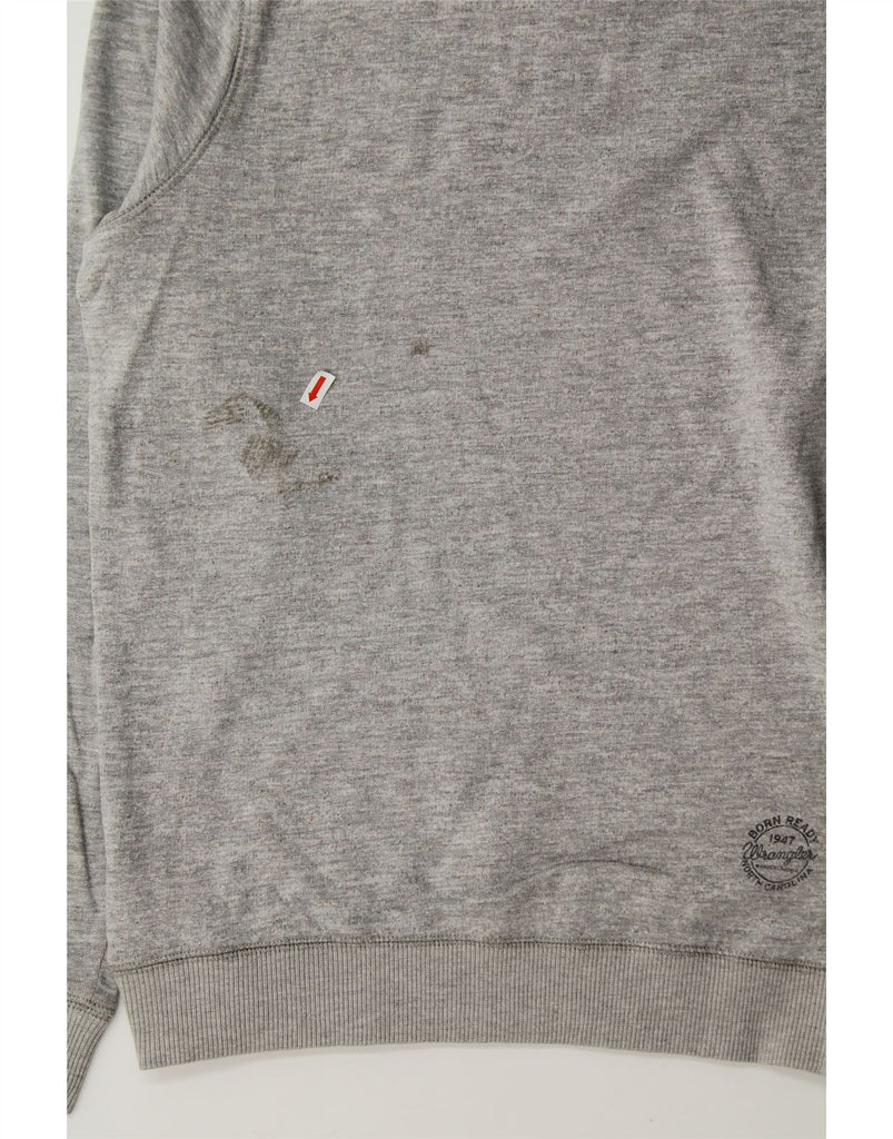 WRANGLER Mens Graphic Sweatshirt Jumper Small Grey Cotton Vintage Wrangler and Second-Hand Wrangler from Messina Hembry 