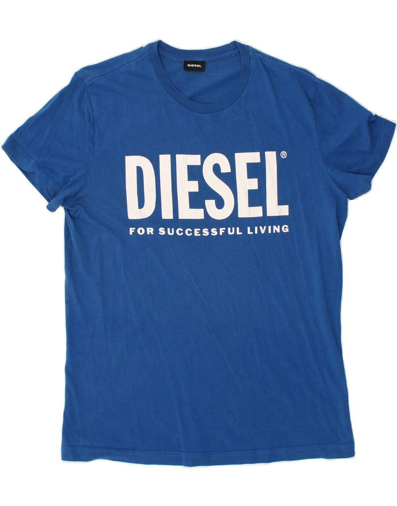 DIESEL Mens Slim Graphic T-Shirt Top XL Blue Vintage Diesel and Second-Hand Diesel from Messina Hembry 