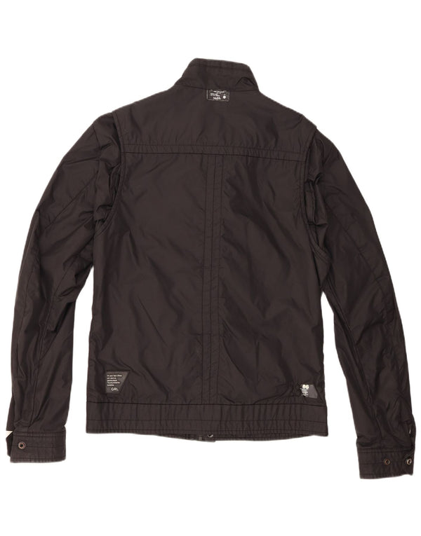 Vintage Mens Bomber Jacket UK 40 Large Black Cotton