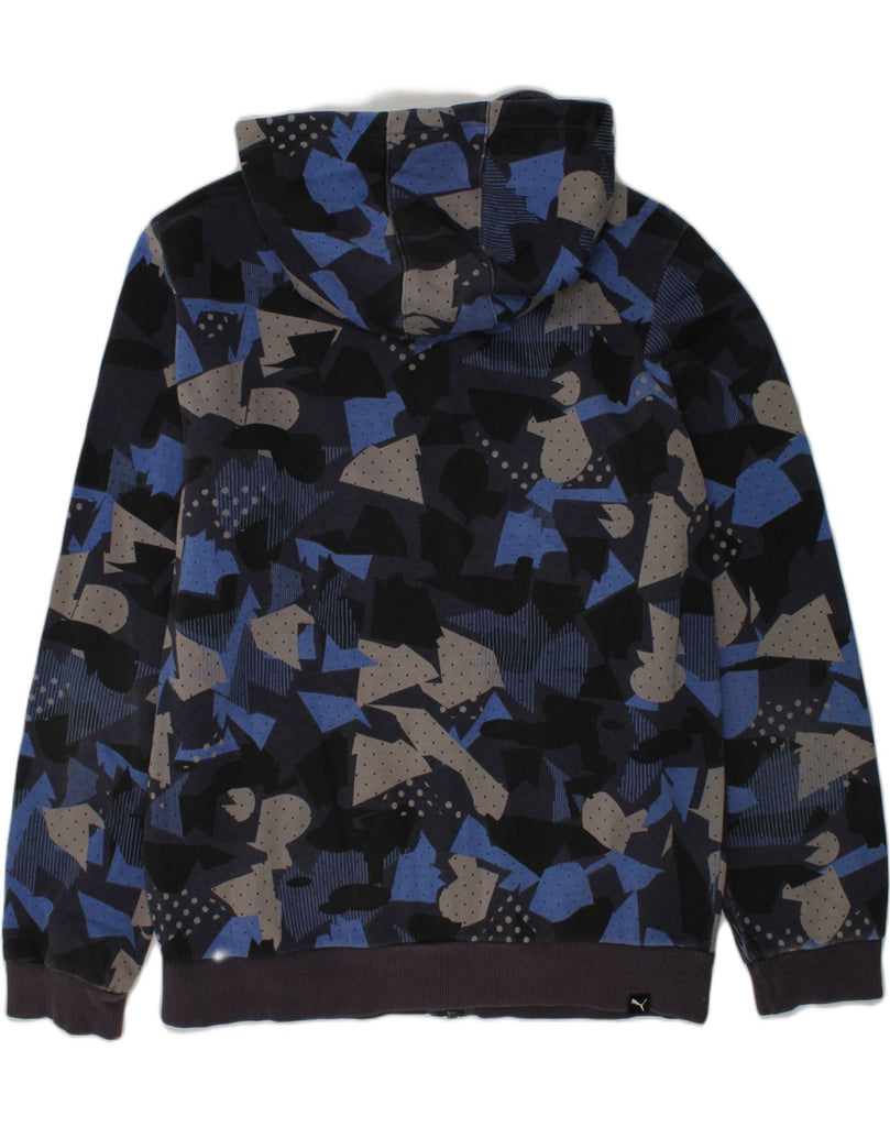 PUMA Boys Zip Hoodie Sweater 13-14 Years Navy Blue Camouflage Cotton | Vintage Puma | Thrift | Second-Hand Puma | Used Clothing | Messina Hembry 