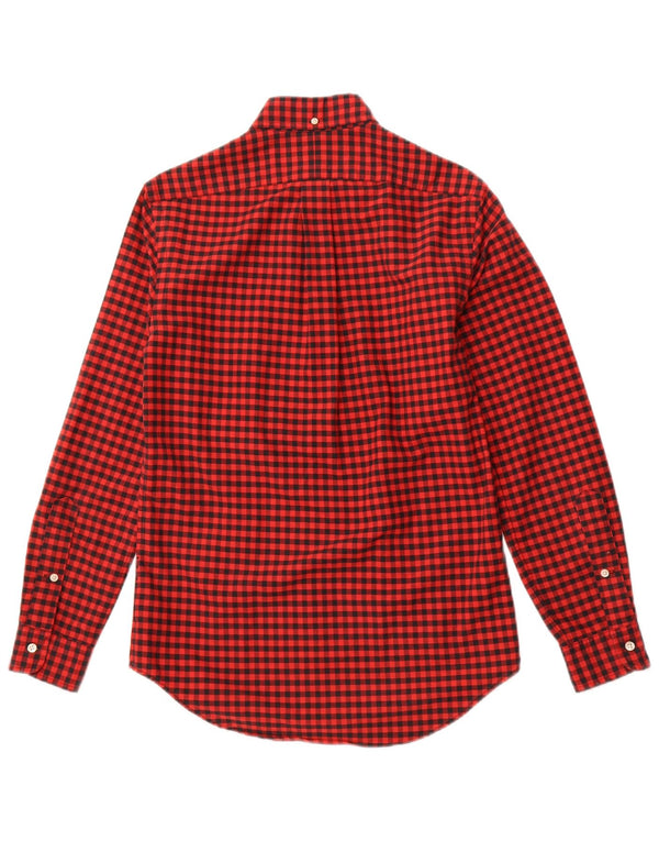 RALPH LAUREN Mens Classic Fit Flannel Shirt XS Red Gingham Cotton
