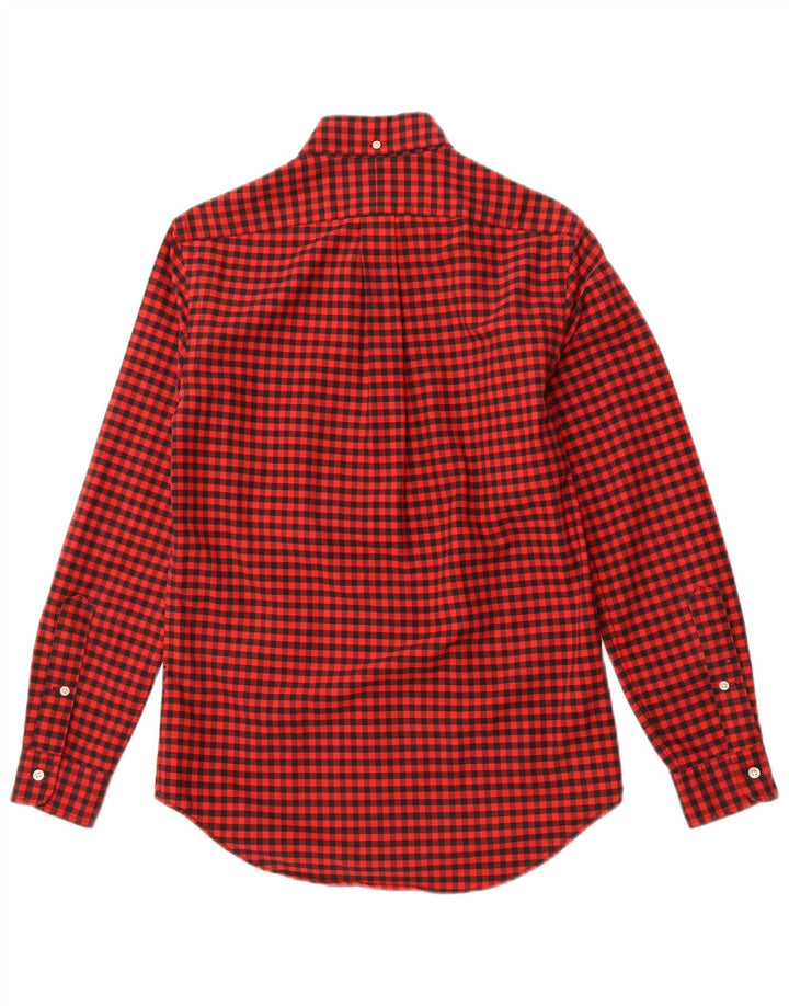 RALPH LAUREN Mens Classic Fit Flannel Shirt XS Red Gingham Cotton