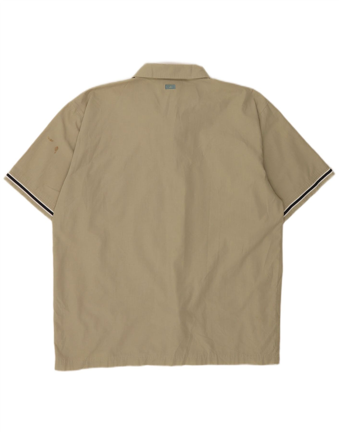 Adidas Mens Short Sleeve Shirt UK 44/46 Large Khaki Polyester