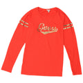 Guess Womens Graphic Top Long Sleeve UK 12 Medium Red Cotton