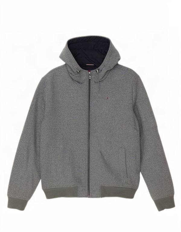 Tommy Hilfiger Mens Zip Hoodie Sweater Medium Grey Polyester