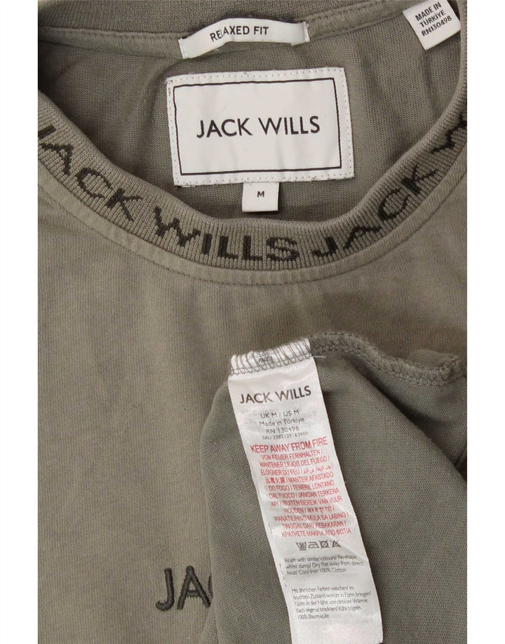Jack Wills Mens Relaxed Fit T-Shirt Top Medium Khaki Cotton
