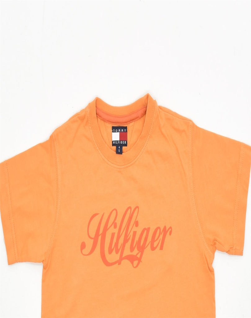 TOMMY HILFIGER Boys Graphic T-Shirt Top 3-4 Years Small Orange Cotton | Vintage | Thrift | Second-Hand | Used Clothing | Messina Hembry 