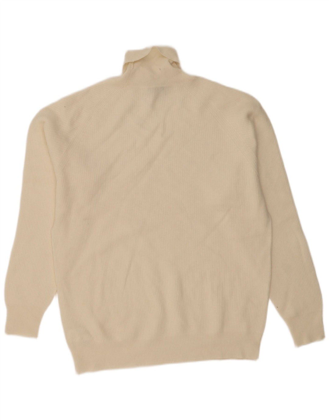 Vintage Mens Roll Neck Jumper Sweater XL Off White Wool