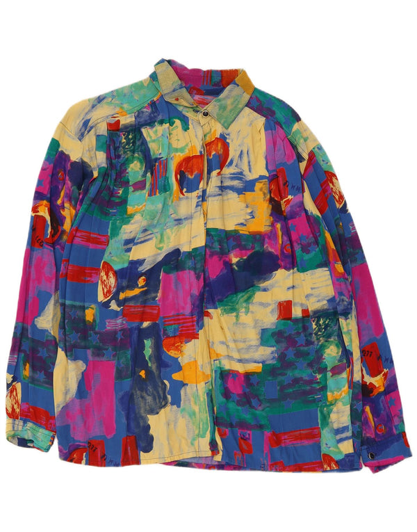 Vintage Womens Shirt Blouse UK 18 XL Multicoloured Colourblock