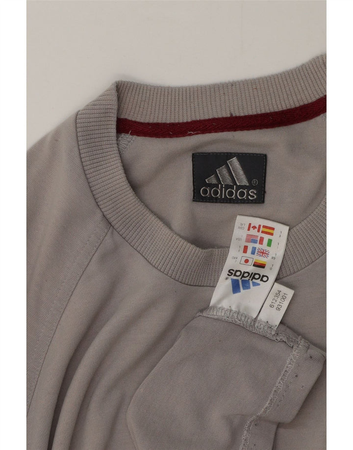 Adidas Mens T-Shirt Top Large Grey Cotton