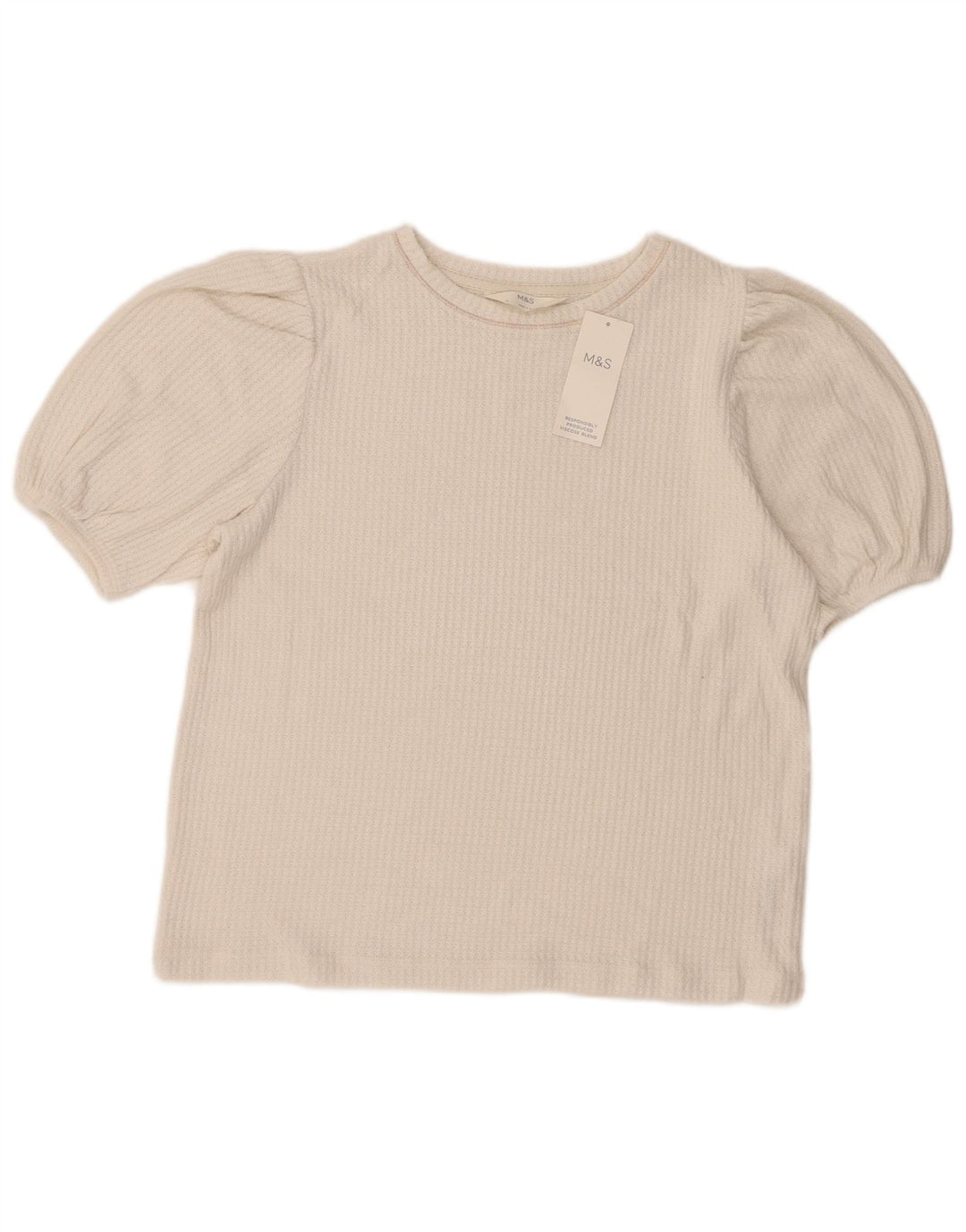 Marks & Spencer Womens Blouse Top UK 14 Medium White Viscose