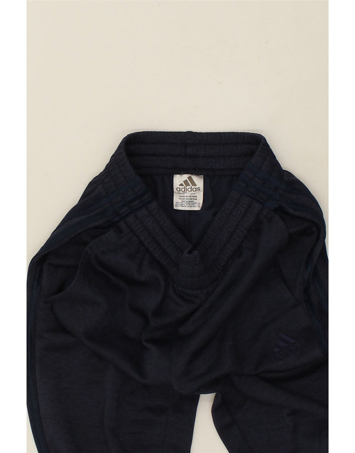 ADIDAS Boys Tracksuit Trousers Joggers 7-8 Years Small Navy Blue Polyester Vintage Adidas and Second-Hand Adidas from Messina Hembry 
