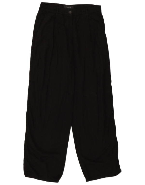 Massimo Dutti Womens Straight Casual Trousers EU 38 Small W28 L31 Black