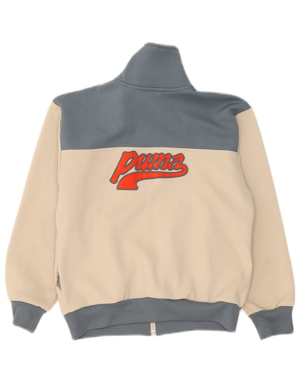 Puma Boys Graphic Tracksuit Top Jacket 9-10 Years Beige Colourblock