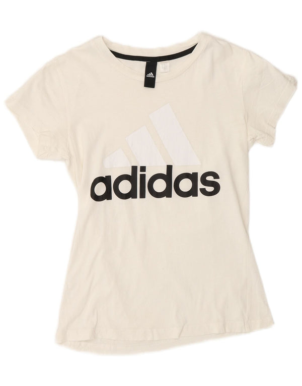 Adidas Womens Graphic T-Shirt Top UK 10 Small White