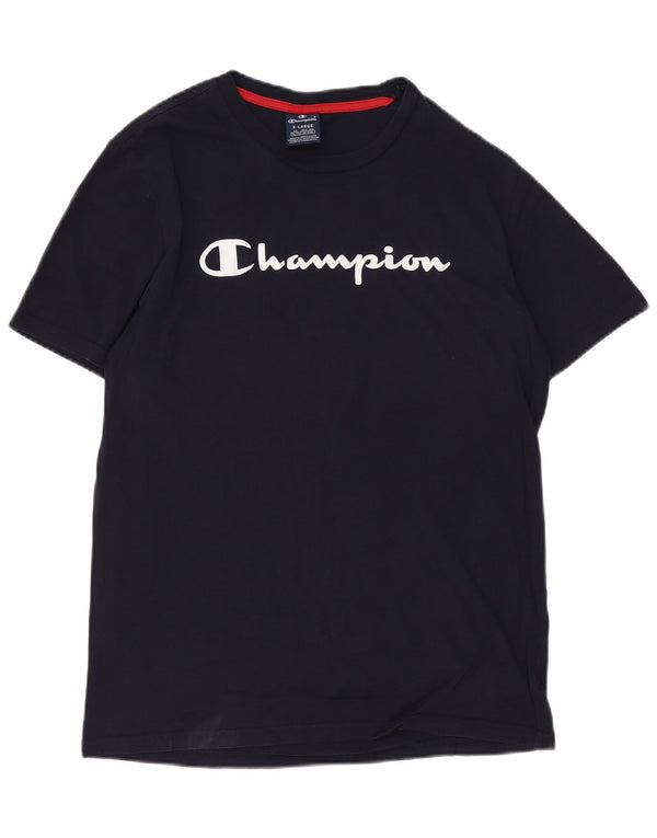 CHAMPION Mens Graphic T-Shirt Top XL Navy Blue Cotton