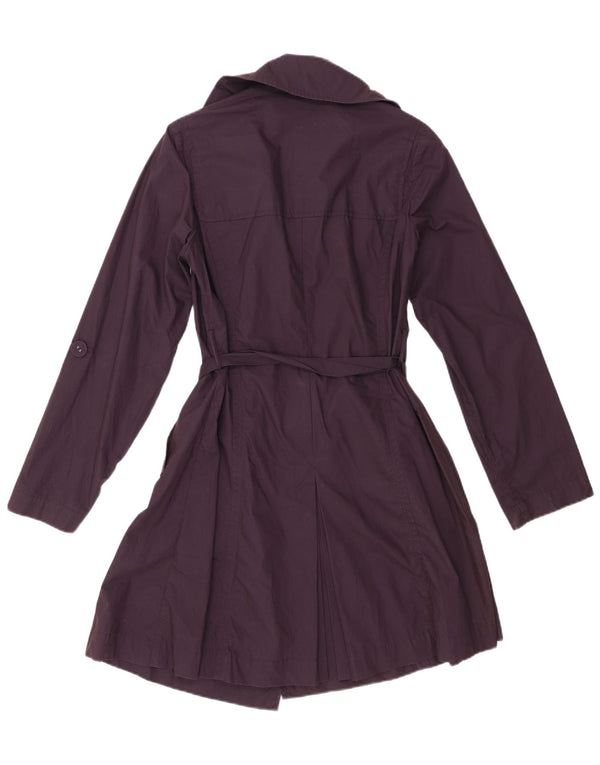 Marks & Spencer Womens Trench Coat UK 12 Medium Purple Cotton