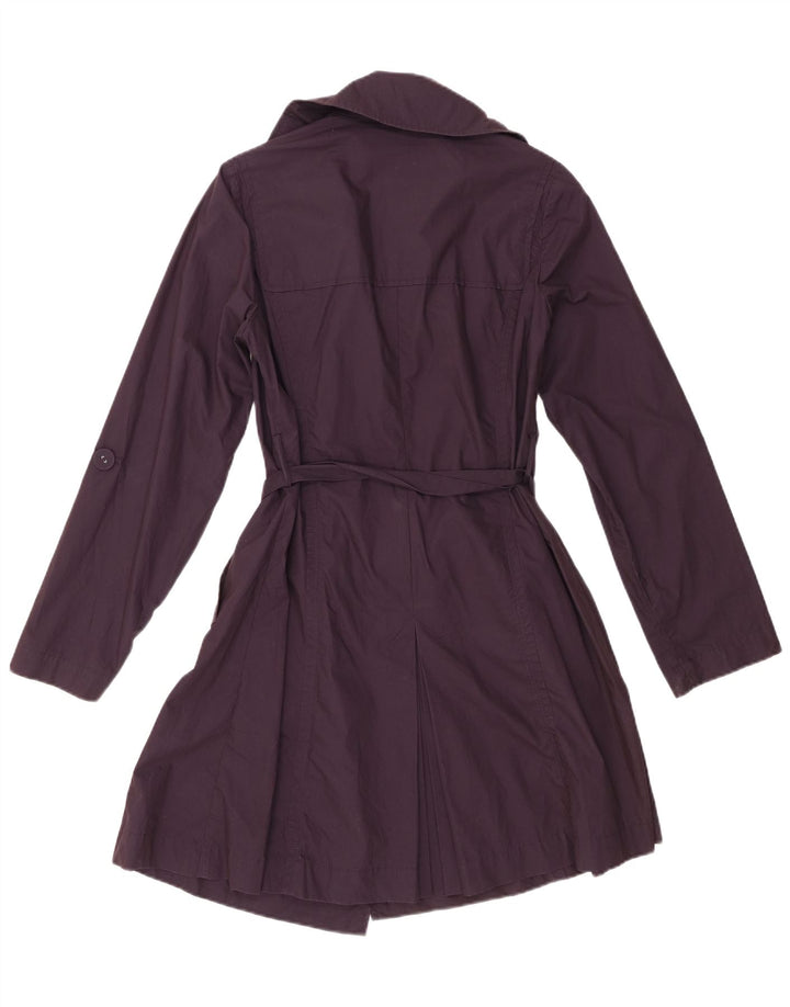 Marks & Spencer Womens Trench Coat UK 12 Medium Purple Cotton