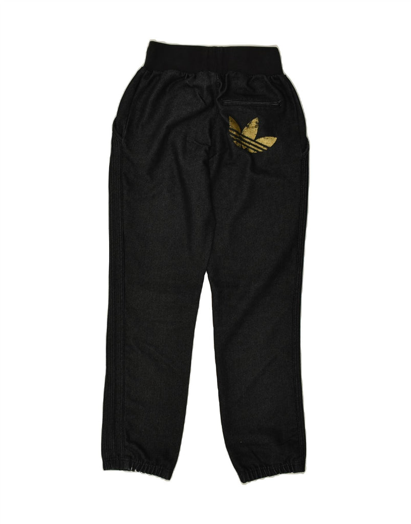 ADIDAS Mens Tracksuit Trousers Joggers XS Black Cotton | Vintage Adidas | Thrift | Second-Hand Adidas | Used Clothing | Messina Hembry 