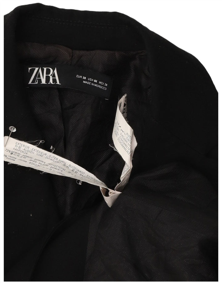 Zara Womens 1 Button Oversized Blazer Jacket EU 38 Small Black Polyester