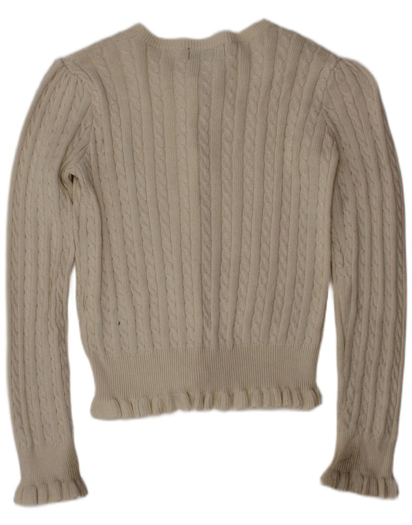 Ralph Lauren Girls Cardigan Sweater 5-6 Years Beige Cotton