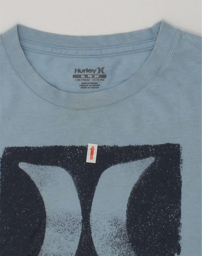 HURLEY Boys Graphic T-Shirt Top 13-14 Years XL Blue Cotton | Vintage Hurley | Thrift | Second-Hand Hurley | Used Clothing | Messina Hembry 