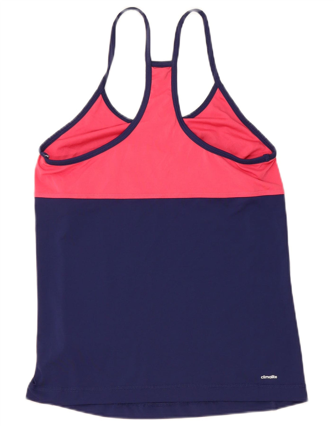 Adidas Womens Climalite Vest Top UK 12/14 Medium Navy Blue Colourblock