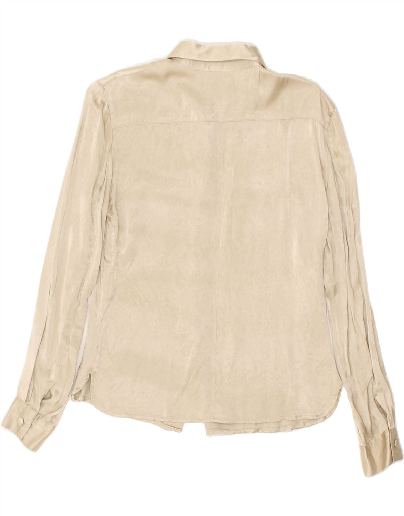 ARMANI Womens Shirt UK 12 Medium Beige | Vintage Armani | Thrift | Second-Hand Armani | Used Clothing | Messina Hembry 