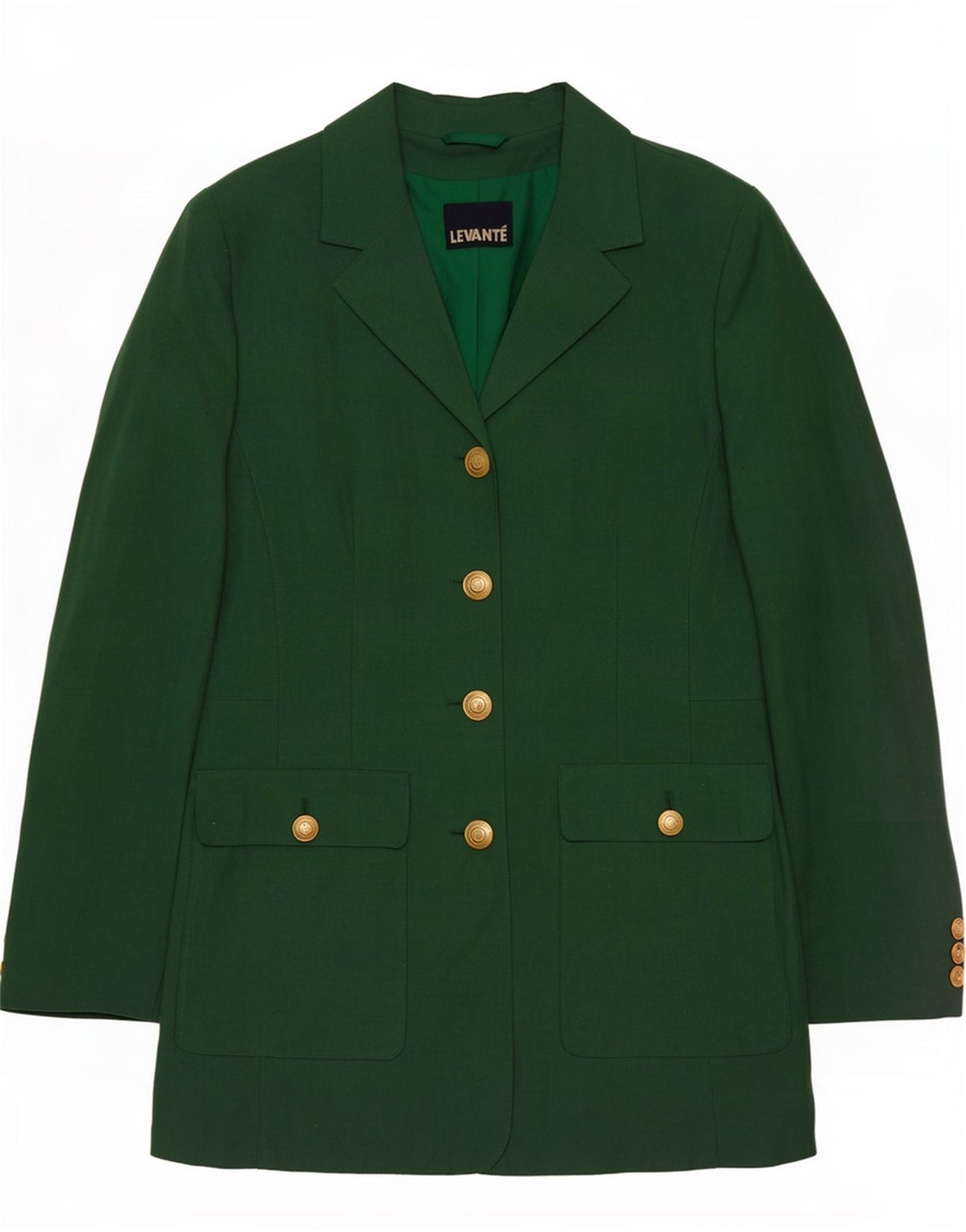 Levante Womens 4 Button Blazer Jacket EU 36 Small Green Polyester