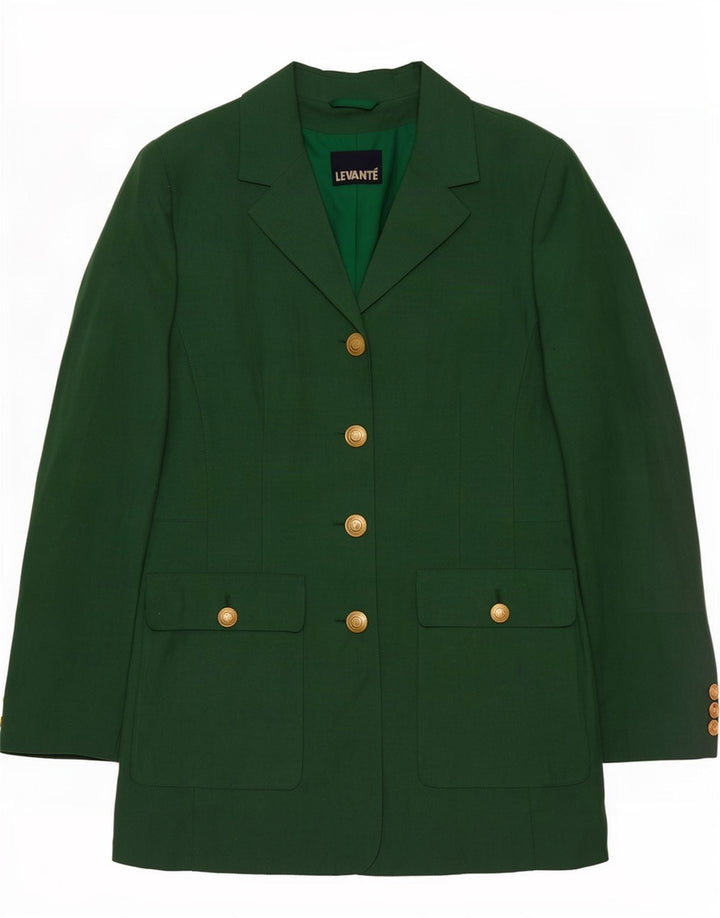 Levante Womens 4 Button Blazer Jacket EU 36 Small Green Polyester