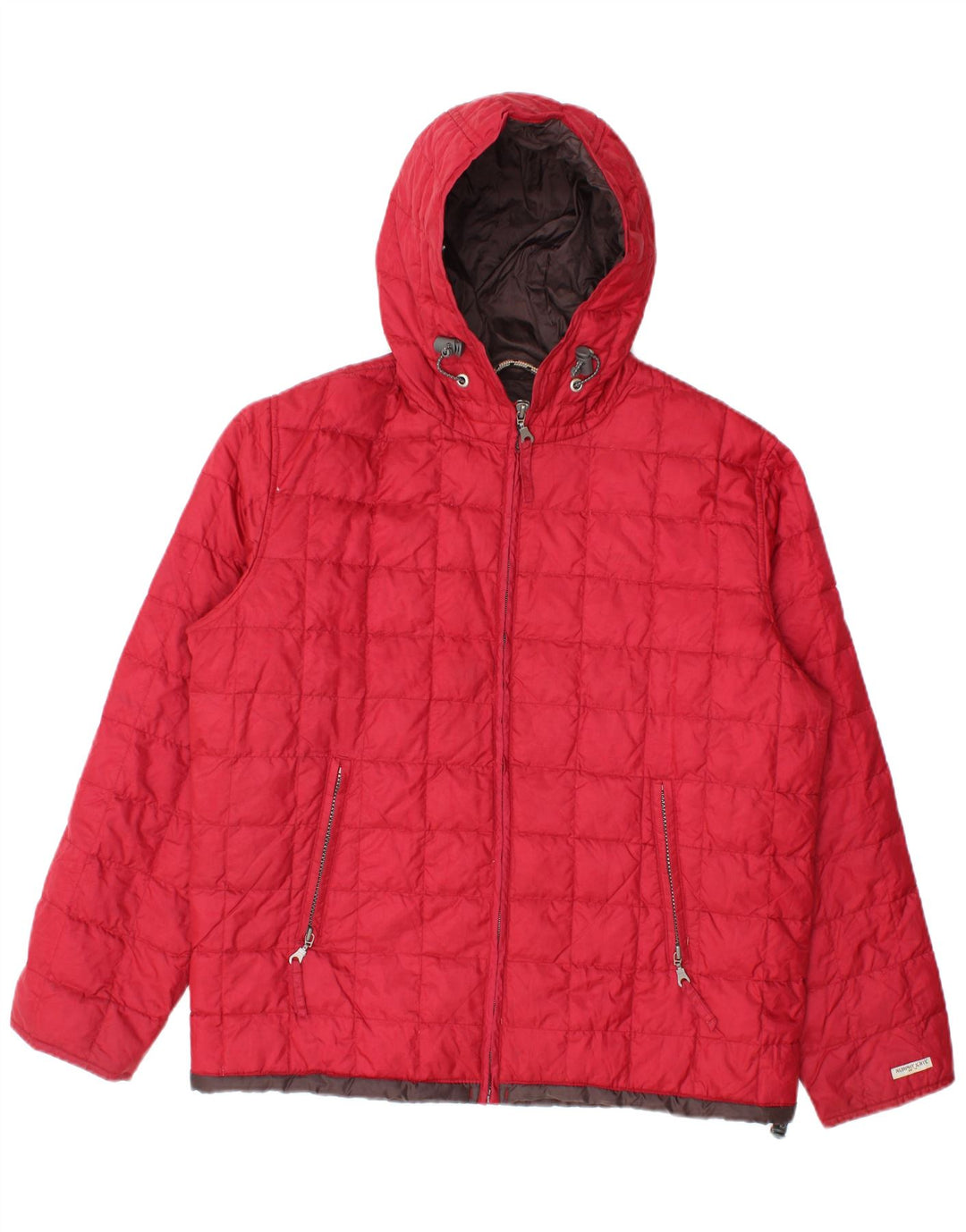 Murphy & Nye Mens Hooded Padded Jacket UK 38 Medium Red Nylon