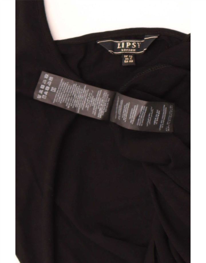Lipsy Womens Vest Top UK 12 Medium Black Viscose