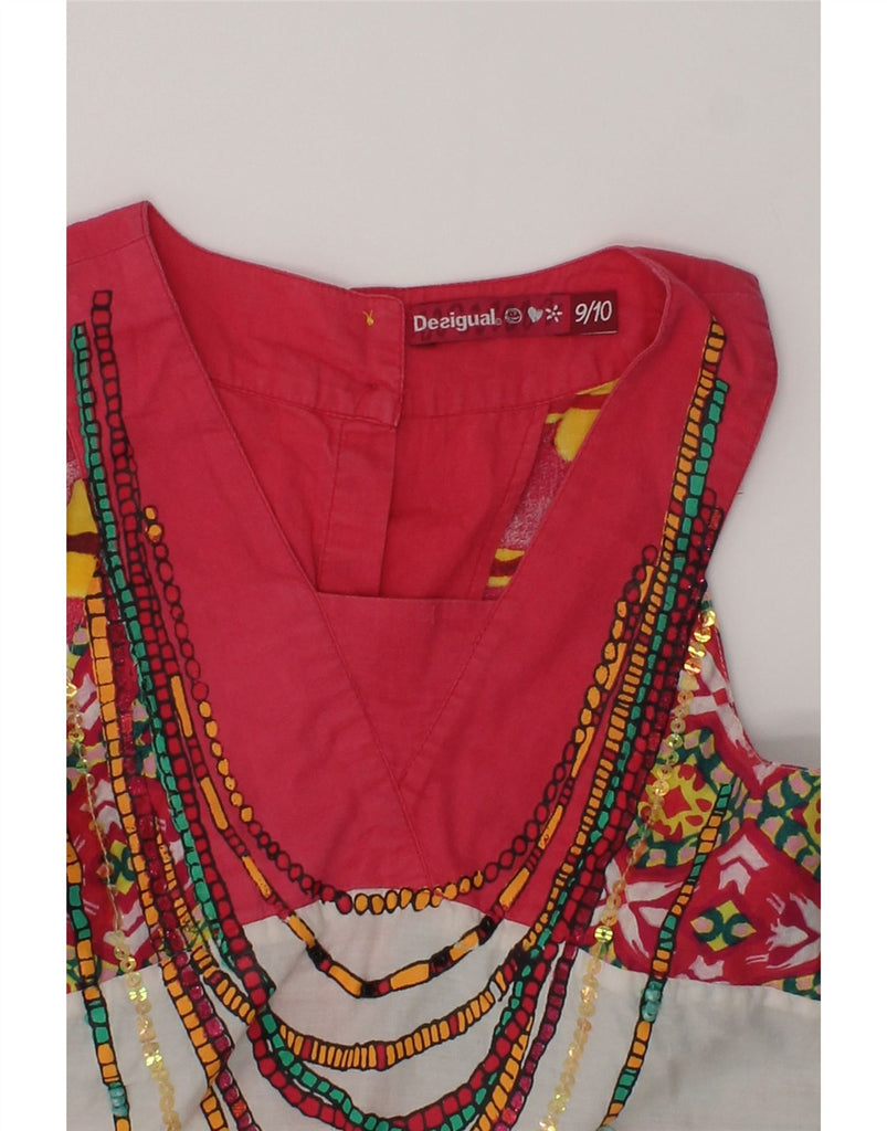 DESIGUAL Girls Sleeveless Graphic Vest Top 9-10 Years Red Cotton | Vintage Desigual | Thrift | Second-Hand Desigual | Used Clothing | Messina Hembry 