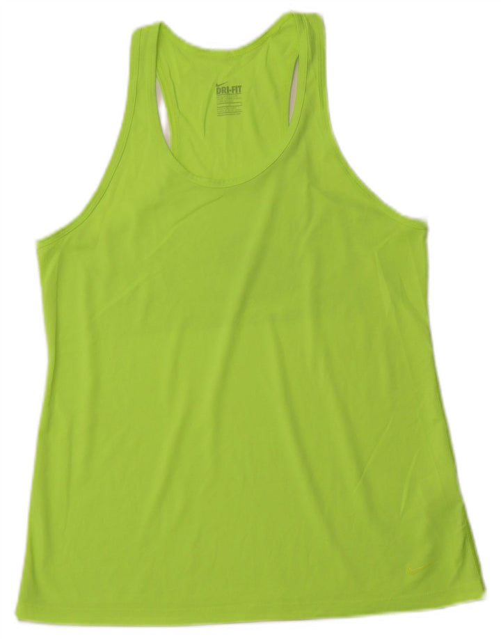 NIKE Womens Vest Top UK 14 Large Green Polyester Sports