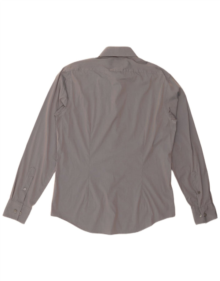 CALVIN KLEIN Mens Slim Fit Shirt Size 40 15 3/4 Medium Grey Cotton