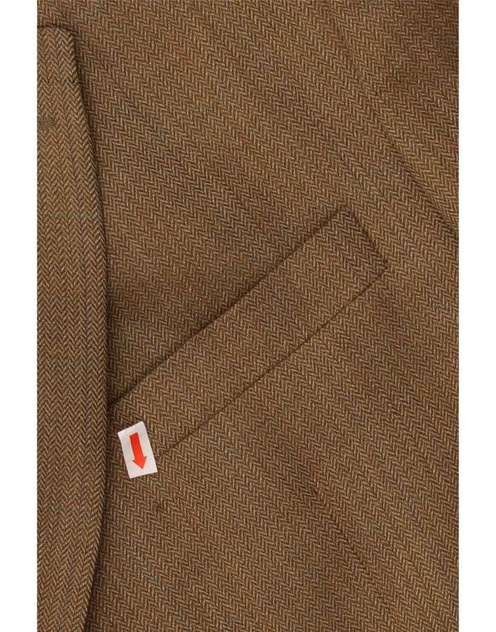 Ralph Lauren Mens 2 Button Blazer Jacket UK 44 XL Beige Herringbone Wool