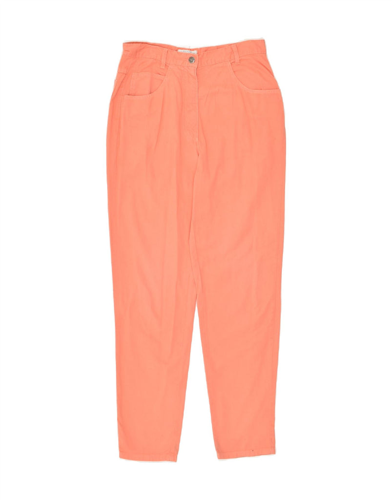 BENETTON Womens High Waist Casual Trousers IT 46 Large W28 L30 Orange Vintage Benetton and Second-Hand Benetton from Messina Hembry 