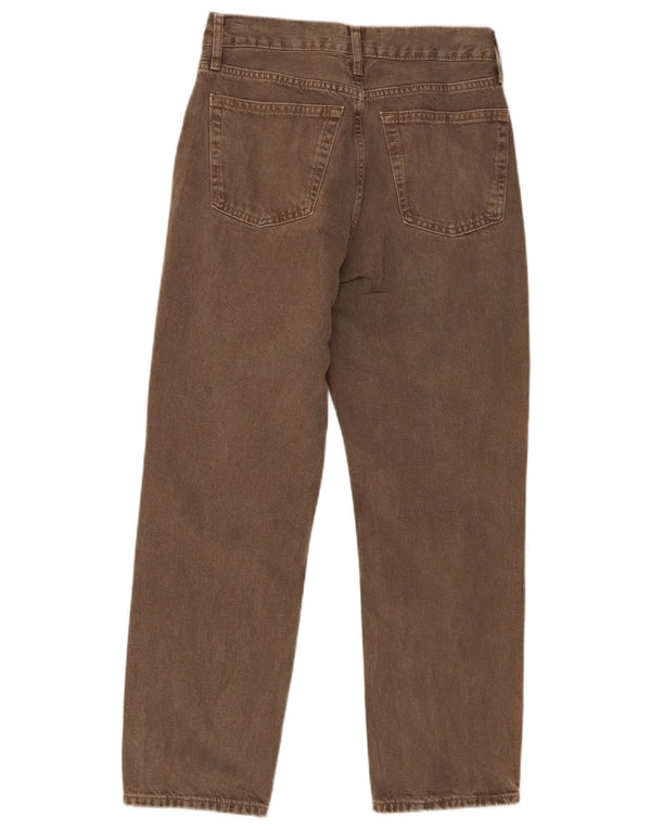 Zara Womens High Waist Jeans EU 38 Small W28 L26 Brown Cotton
