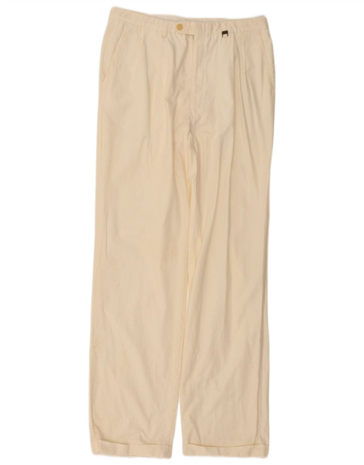 VALENTINO Mens Pegged Chino Trousers W30 L32 Off White