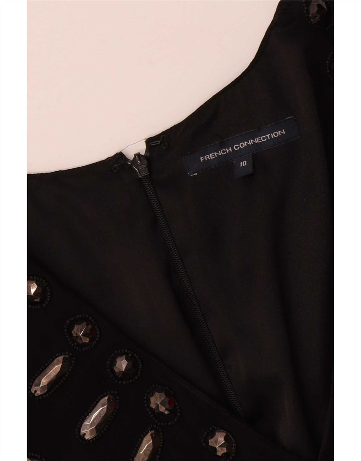 French Connection Womens Shift Dress UK 10 Small Black Viscose