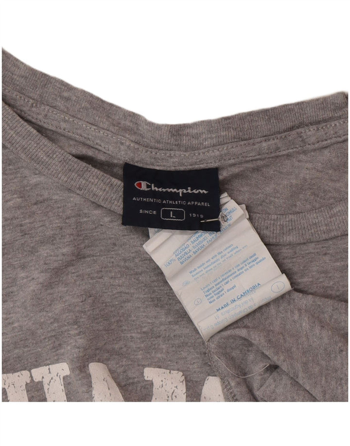 Champion Mens Rochester Graphic T-Shirt Top Large Grey Cotton