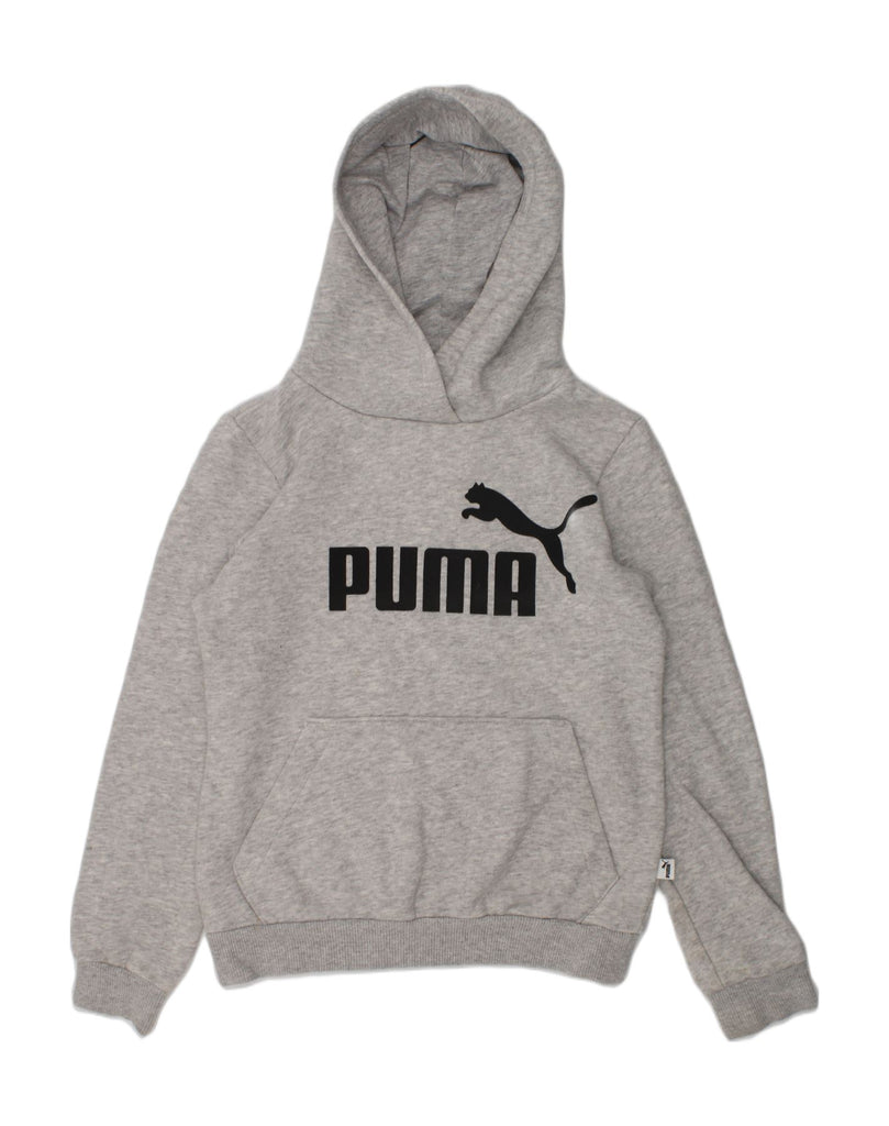 PUMA Boys Graphic Hoodie Jumper 9-10 Years Grey | Vintage Puma | Thrift | Second-Hand Puma | Used Clothing | Messina Hembry 