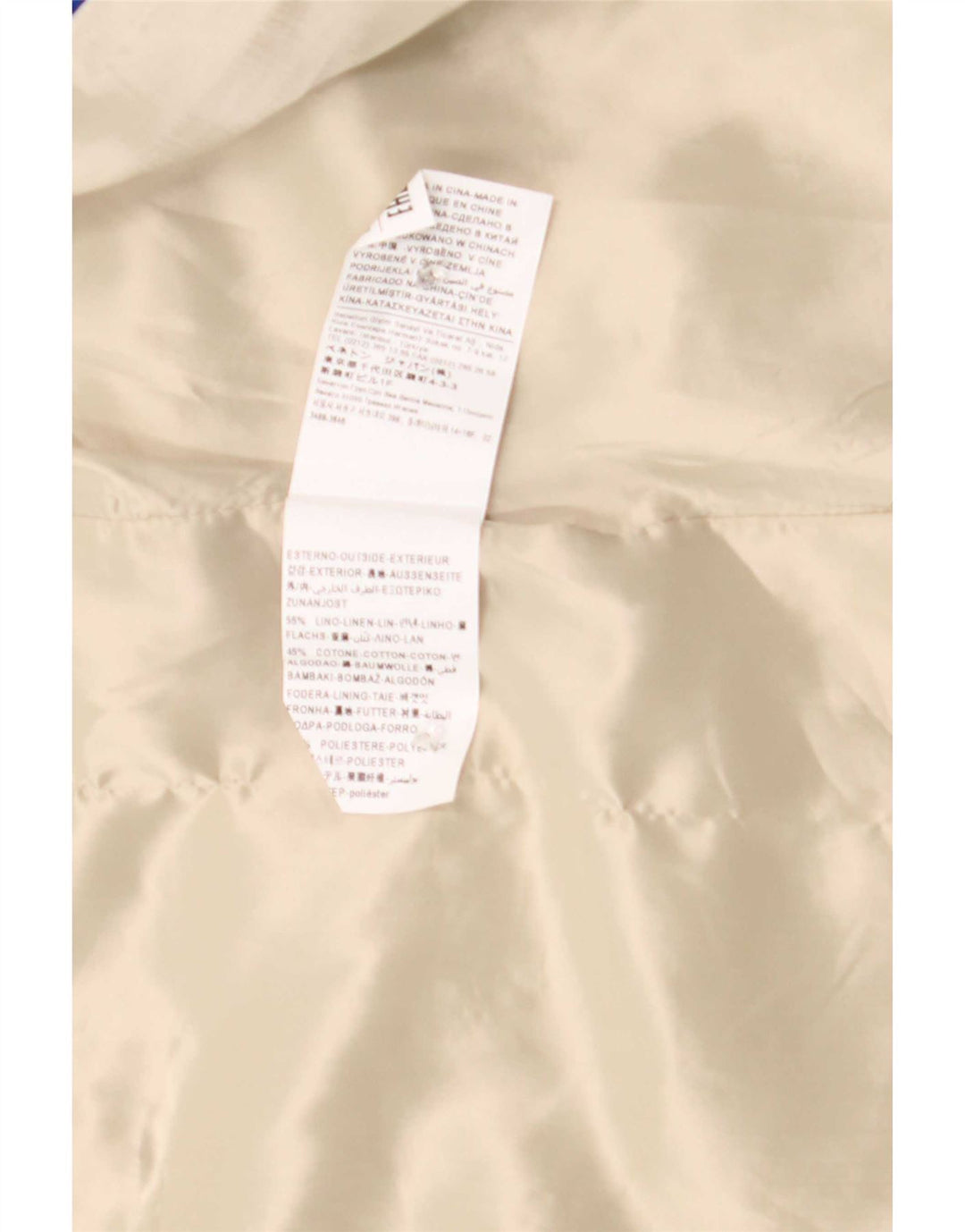 Benetton Womens Overcoat UK 12 Medium Beige Linen